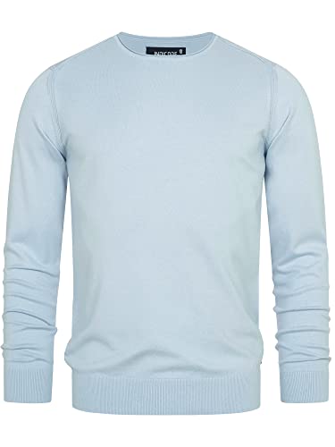 Indicode Herren Gamal Strickpullover aus 80% Baumwolle | Pullover O-Neck Pulli Männer Celestial Blue XL von Indicode