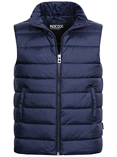 Indicode Herren Gibbon Steppweste mit Stehkragen | Herrenweste Weste Markenweste Männer Black, XL von Indicode