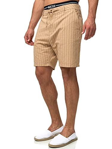 Indicode Herren Giwgros Chino Shorts mit 4 Taschen | Chinoshorts Herrenshorts für Männer Tan, L von Indicode