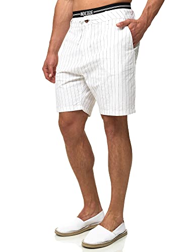 Indicode Herren Giwgros Chino Shorts mit 4 Taschen | Chinoshorts Herrenshorts für Männer Offwhite M von Indicode