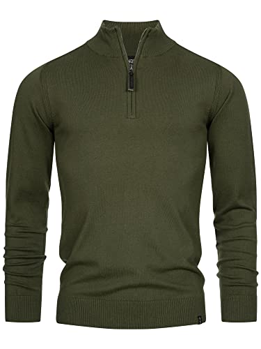 Indicode Herren Gore Pullover aus 80% Baumwolle mit Stehkragen | Strickpullover für Männer Army, L von Indicode