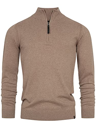 Indicode Herren Gore Pullover aus 80% Baumwolle mit Stehkragen | Strickpullover für Männer Beige Mix M von Indicode