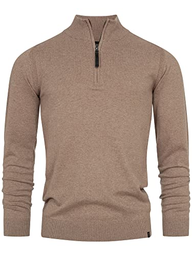 Indicode Herren Gore Pullover aus 80% Baumwolle mit Stehkragen | Strickpullover für Männer Beige Mix, XL von Indicode