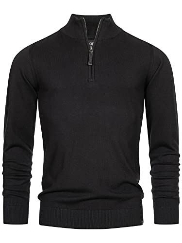 Indicode Herren Gore Pullover aus 80% Baumwolle mit Stehkragen | Strickpullover für Männer Black, M von Indicode