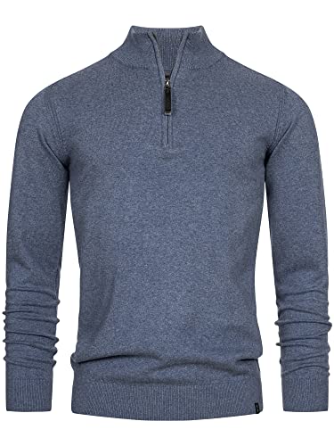 Indicode Herren Gore Pullover aus 80% Baumwolle mit Stehkragen | Strickpullover für Männer China Blue Mix, XL von Indicode