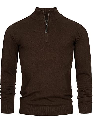 Indicode Herren Gore Pullover aus 80% Baumwolle mit Stehkragen | Strickpullover für Männer Dk Brown Mix, XL von Indicode