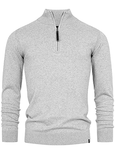 Indicode Herren Gore Pullover aus 80% Baumwolle mit Stehkragen | Strickpullover für Männer Lt Grey Mix, L von Indicode