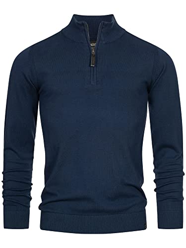 Indicode Herren Gore Pullover aus 80% Baumwolle mit Stehkragen | Strickpullover für Männer Navy, XXL von Indicode