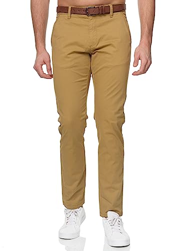 Indicode Herren Gower Chinohose Stretchhose | Chino Herrenhose Super Stretch Stoffhose Amber, 34/32 von Indicode