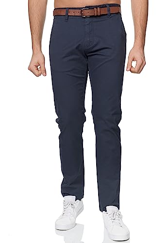 Indicode Herren Gower Chinohose Stretchhose | Chino Herrenhose Super Stretch Stoffhose Navy, 31/34 von Indicode