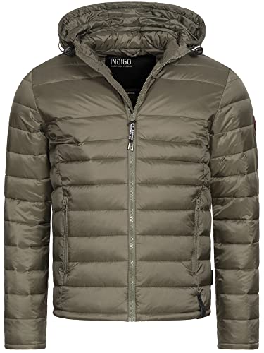 Indicode Herren Hampshire Steppjacke in Daunenjacken-Optik | Winterjacke Übergangsjacke Army M von Indicode