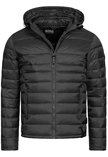 Indicode Herren Hampshire Steppjacke in Daunenjacken-Optik | Winterjacke Übergangsjacke Black XXL von Indicode