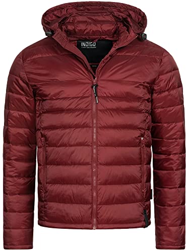 Indicode Herren Hampshire Steppjacke in Daunenjacken-Optik | Winterjacke Übergangsjacke Bordeaux XL von Indicode