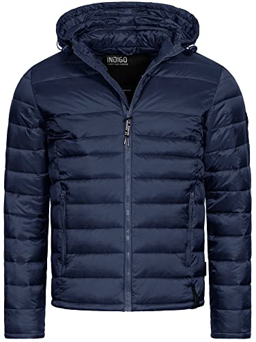 Indicode Herren Hampshire Steppjacke in Daunenjacken-Optik | Winterjacke Übergangsjacke Navy L von Indicode