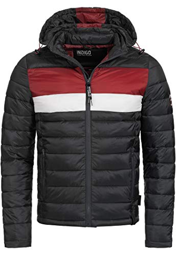 Indicode Herren Hampshire Steppjacke in Daunenjacken-Optik | Winterjacke Übergangsjacke Ultra Black M von Indicode