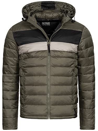 Indicode Herren Hampshire Steppjacke in Daunenjacken-Optik | Winterjacke Übergangsjacke Army Mix, M von Indicode