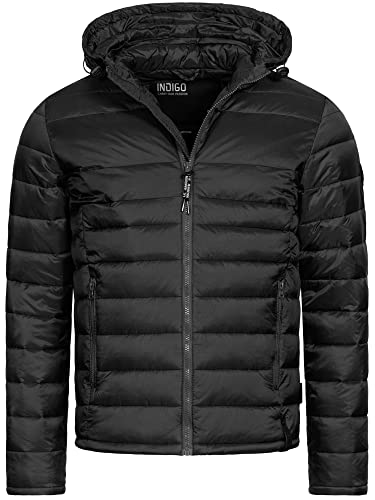 Indicode Herren Hampshire Steppjacke in Daunenjacken-Optik | Winterjacke Übergangsjacke Black XXL von Indicode