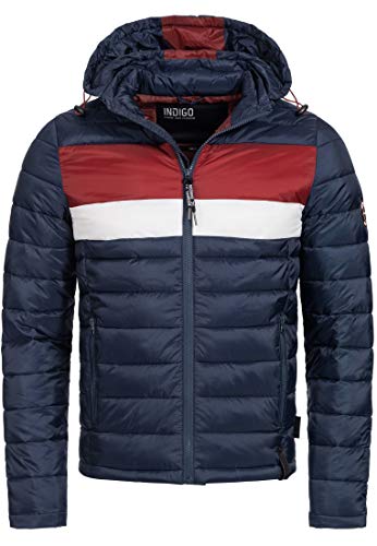 Indicode Herren Hampshire Steppjacke in Daunenjacken-Optik | Winterjacke Übergangsjacke Navy Mix XL von Indicode