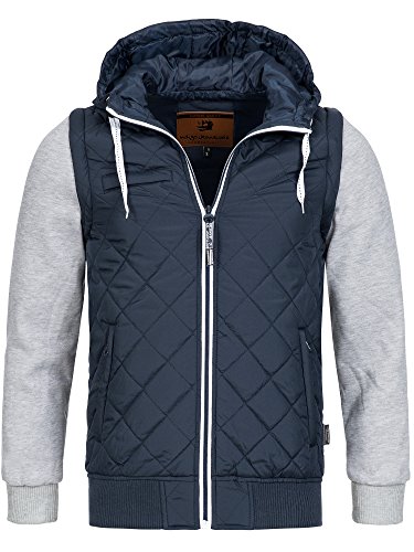 Indicode Herren Harry Jacke mit Kapuze und abnehmbaren Ärmeln | Steppjacke Weste Blau XXL Indicode Herren Harry Jacke mit Kapuze und abnehmbaren Ärmeln | Steppjacke Weste Blau XXL von Indicode