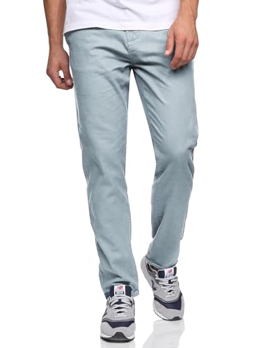 Indicode Herren Haverfield Stoffhose aus Leinen & Baumwolle | Herrenhose Freizeithose Männer Blue Wave, XL von Indicode