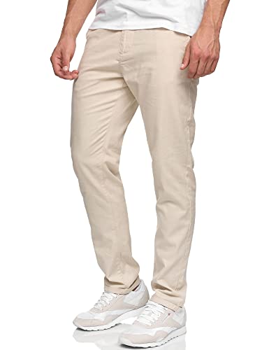 Indicode Herren Haverfield Stoffhose aus Leinen & Baumwolle | Herrenhose Freizeithose Männer Fog 3XL von Indicode