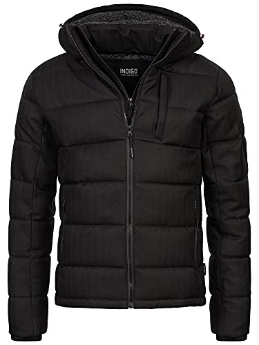 Indicode Herren Hebert Steppjacke in Daunenjacken-Optik | Winterjacke Übergangsjacke Black M von Indicode