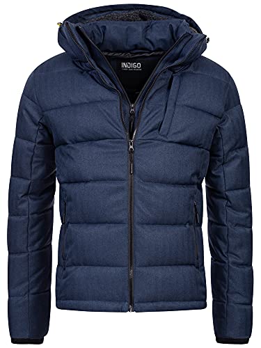 Indicode Herren Hebert Steppjacke in Daunenjacken-Optik | Winterjacke Übergangsjacke Navy XXL von Indicode