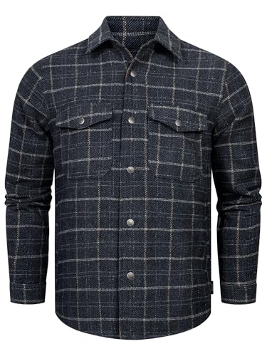 Indicode Herren Henderson Langarmhemd Übergangsjacke gefüttert | Herrenhemd Freizeithemd Dark Navy L Indicode Herren Henderson Langarmhemd Übergangsjacke gefüttert | Herrenhemd Freizeithemd Dark Navy L von Indicode