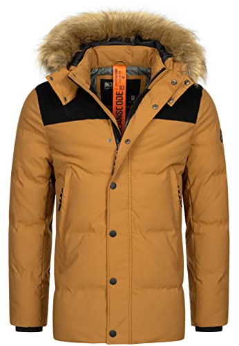 Indicode Herren Hexyl Winterparka mit Kapuze | Parka Steppjacke Herrenparka Rubber, S von Indicode