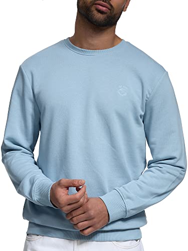Indicode Herren Holt Sweatshirt mit RIPP-Bündchen | Herren Sweater Pullover für Männer Blue Wave L von Indicode