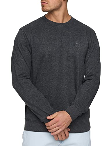 Indicode Herren Holt Sweatshirt mit RIPP-Bündchen | Herren Sweater Pullover für Männer Charcoal Mix S von Indicode