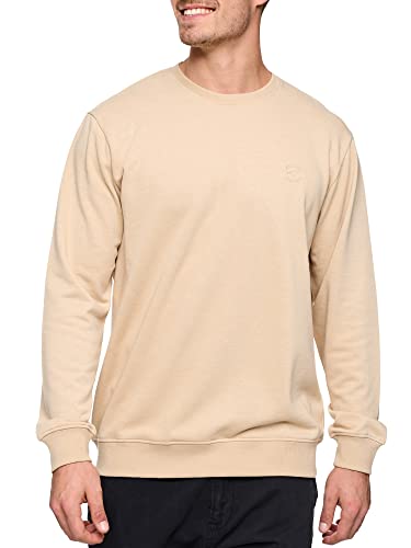 Indicode Herren Holt Sweatshirt mit RIPP-Bündchen | Herren Sweater Pullover für Männer Irish Cream L von Indicode