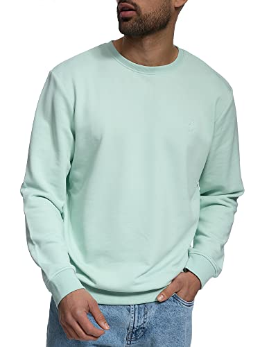 Indicode Herren Holt Sweatshirt mit RIPP-Bündchen | Herren Sweater Pullover für Männer Quiet Wave L von Indicode