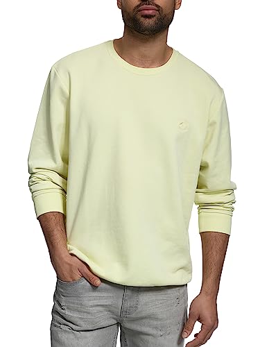 Indicode Herren Holt Sweatshirt aus Baumwollmischung | Sweater mit RIPP-Bündchen Pullover für Männer Young Wheat, XL von Indicode