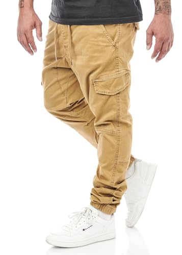 Indicode Herren Hose Levi Cargohose 6-Pockets Bündchen am Beinabschluss L Amber braun von Indicode