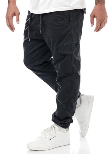 Indicode Herren Hose Levi Cargohose 6-Pockets Bündchen am Beinabschluss XL Black von Indicode