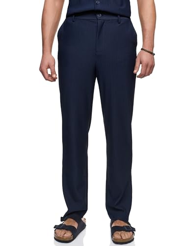 Indicode Herren INAmogust Stoffhose mit feiner Textur | Stretch Hose Herrenhose für Männer Navy, XXL Indicode Herren INAmogust Stoffhose mit feiner Textur | Stretch Hose Herrenhose für Männer Navy, XXL von Indicode