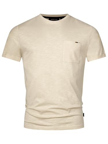 Indicode Herren INAndorra T-Shirt mit Rundhals-Ausschnitt | Herrenshirt Sommershirt für Männer Fog, XL von Indicode