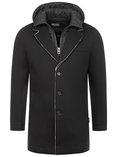Indicode Herren INApostolos Softshell-Mantel mit Kapuze | Herrenmantel Winter Mantel Jacke Männer Black, M von Indicode