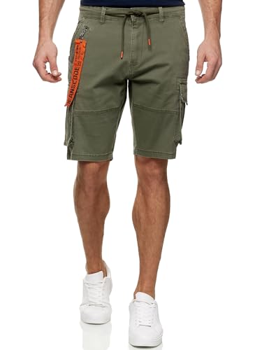 Indicode Herren INArnold Cargo Shorts mit 6 Taschen und Kordelzug aus Baumwolle | Kurze Hose für Männer Army, XXL Indicode Herren INArnold Cargo Shorts mit 6 Taschen und Kordelzug aus Baumwolle | Kurze Hose für Männer Army, XXL von Indicode