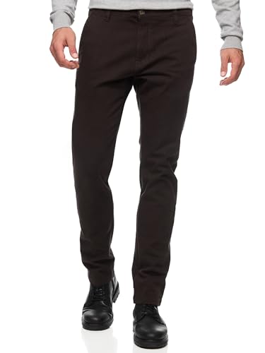 Indicode Herren INAsher Chinohose mit Gürtel | Herrenhose Chino aus 98% Baumwolle Coffee Bean, 31/32 von Indicode