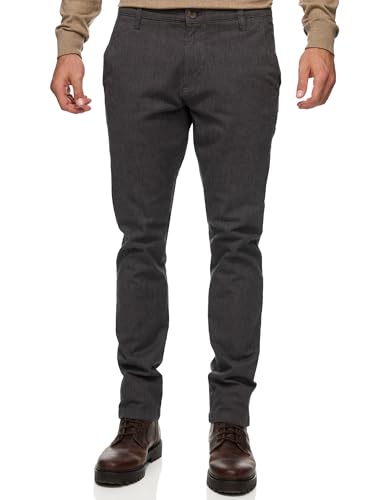 Indicode Herren INAsher Chinohose mit Gürtel | Herrenhose Chino aus 98% Baumwolle Pewter, 33/32 von Indicode