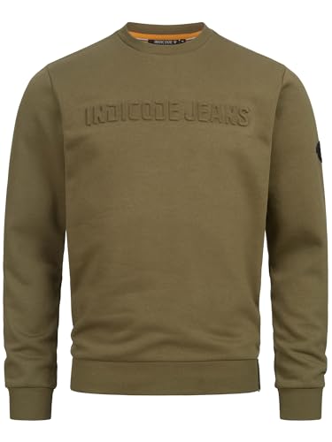 Indicode Herren INAvant Sweatshirt mit Rundhalsausschnitt | Herrenpulli Sweater Pullover Männer Army M von Indicode