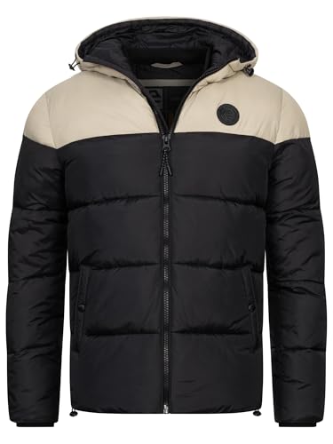 Indicode Herren INBiviano Winterjacke mit Kapuze | Steppjacke Herrenjacke Männer Stone, L von Indicode