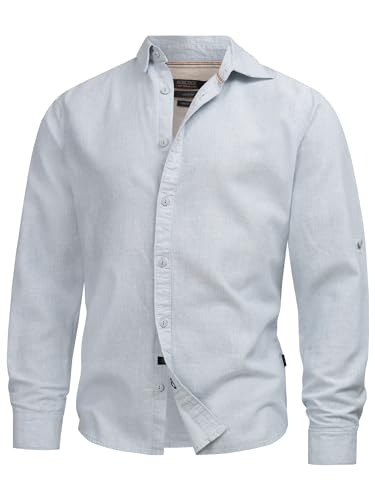 Indicode Herren INBran Sommer-Hemd aus Baumwoll-Leinen Mischung | Herrenhemd für Männer Sky Way XXL Indicode Herren INBran Sommer-Hemd aus Baumwoll-Leinen Mischung | Herrenhemd für Männer Sky Way XXL von Indicode