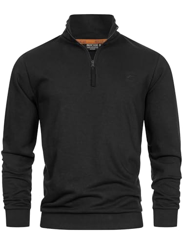 Indicode Herren INBrandt Sweatshirt mit Stehkragen | Herrenpullover Pulli Sweater Pullover Männer Black XXL von Indicode