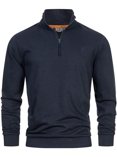 Indicode Herren INBrandt Sweatshirt mit Stehkragen | Herrenpullover Pulli Sweater Pullover Männer Dark Navy XL von Indicode