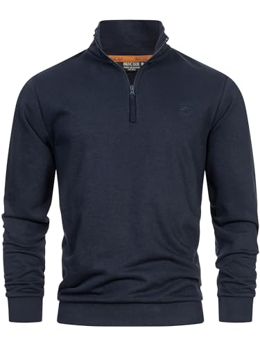 Indicode Herren INBrandt Sweatshirt mit Stehkragen | Herrenpullover Pulli Sweater Pullover Männer Dark Navy XXL von Indicode