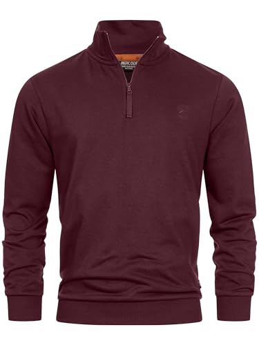 Indicode Herren INBrandt Sweatshirt mit Stehkragen | Herrenpullover Pulli Sweater Pullover Männer Fudge XXL von Indicode