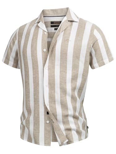 Indicode Herren INBravida Leinenhemd Kurzarm-Hemd mit Button-Down-Kragen | Herrenhemd Sommerhemd für Männer Covert Green S Indicode Herren INBravida Leinenhemd Kurzarm-Hemd mit Button-Down-Kragen | Herrenhemd Sommerhemd für Männer Covert Green S von Indicode